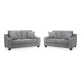 Plush Fabric 3 + 2 Seater Sofa Set - Nebraska