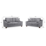 Plush Fabric 3 + 2 Seater Sofa Set - Nebraska
