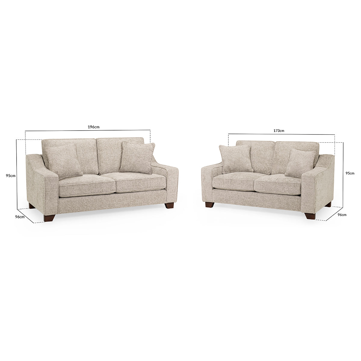 Plush Fabric 3 + 2 Seater Sofa Set - Nebraska