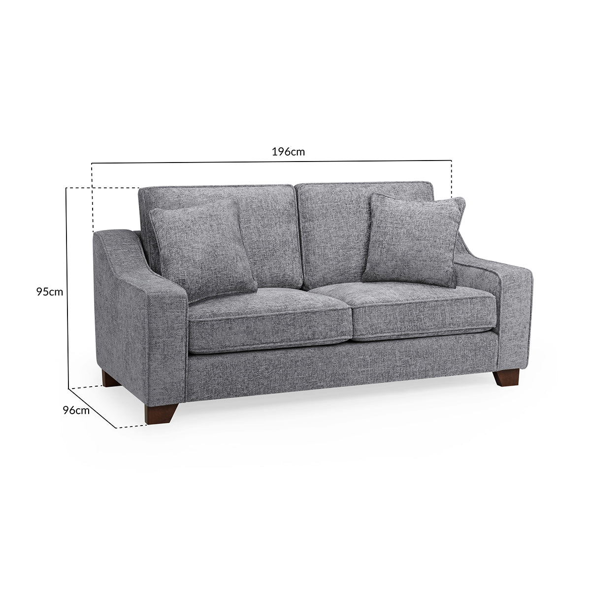 Plush Fabric 3 Seater Sofa - Nebraska