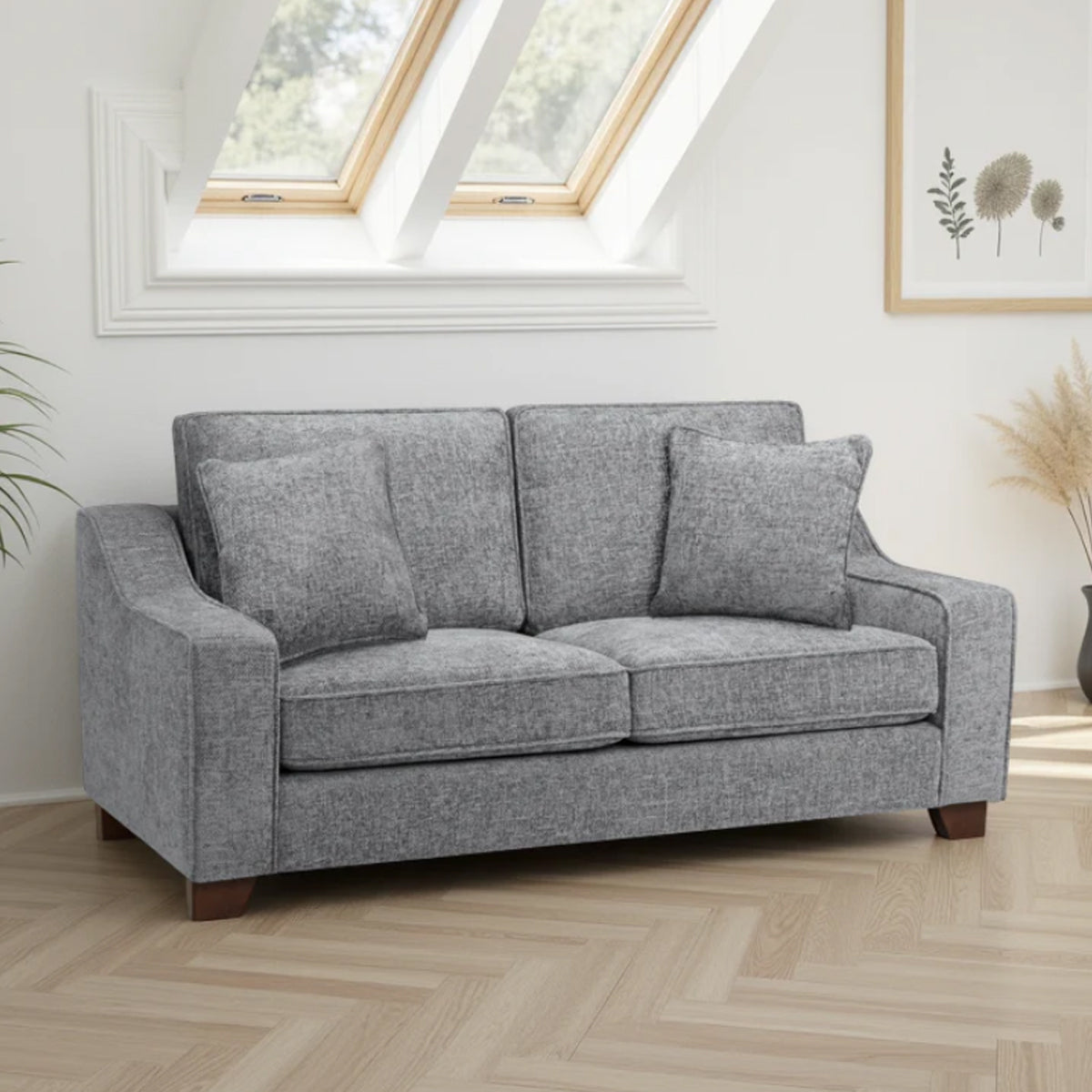Plush Fabric 3 Seater Sofa - Nebraska