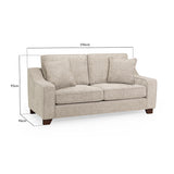 Plush Fabric 3 Seater Sofa - Nebraska