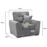 Plush Fabric Armchair - Maxwell