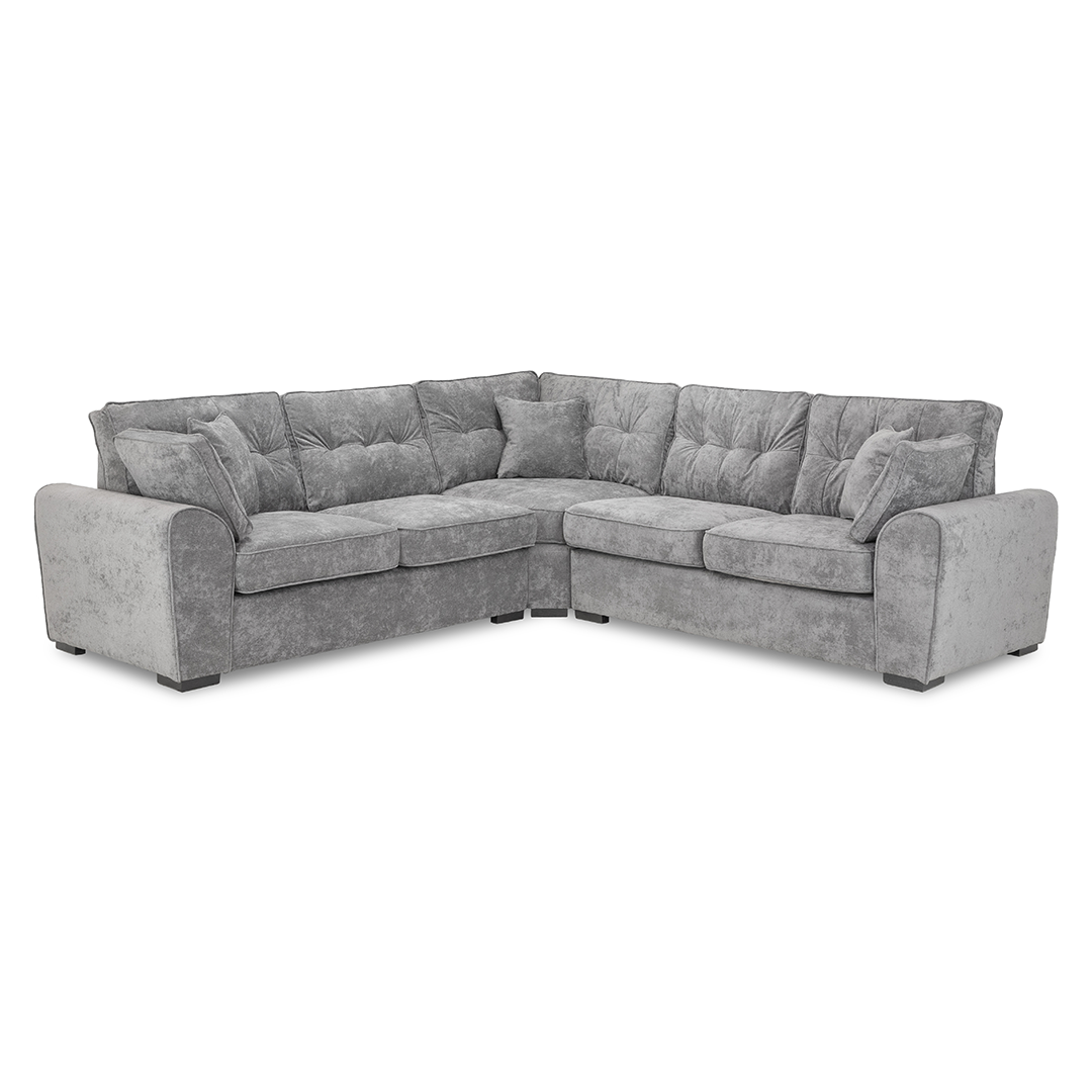 Plush Fabric Corner Sofa Large - Maxwell