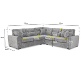 Plush Fabric Corner Sofa Large - Maxwell