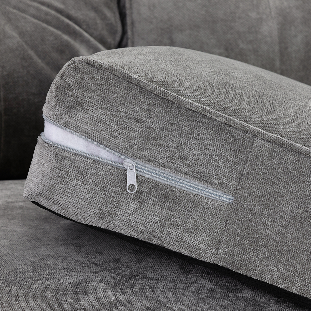 Plush Fabric Corner Sofa Large - Maxwell