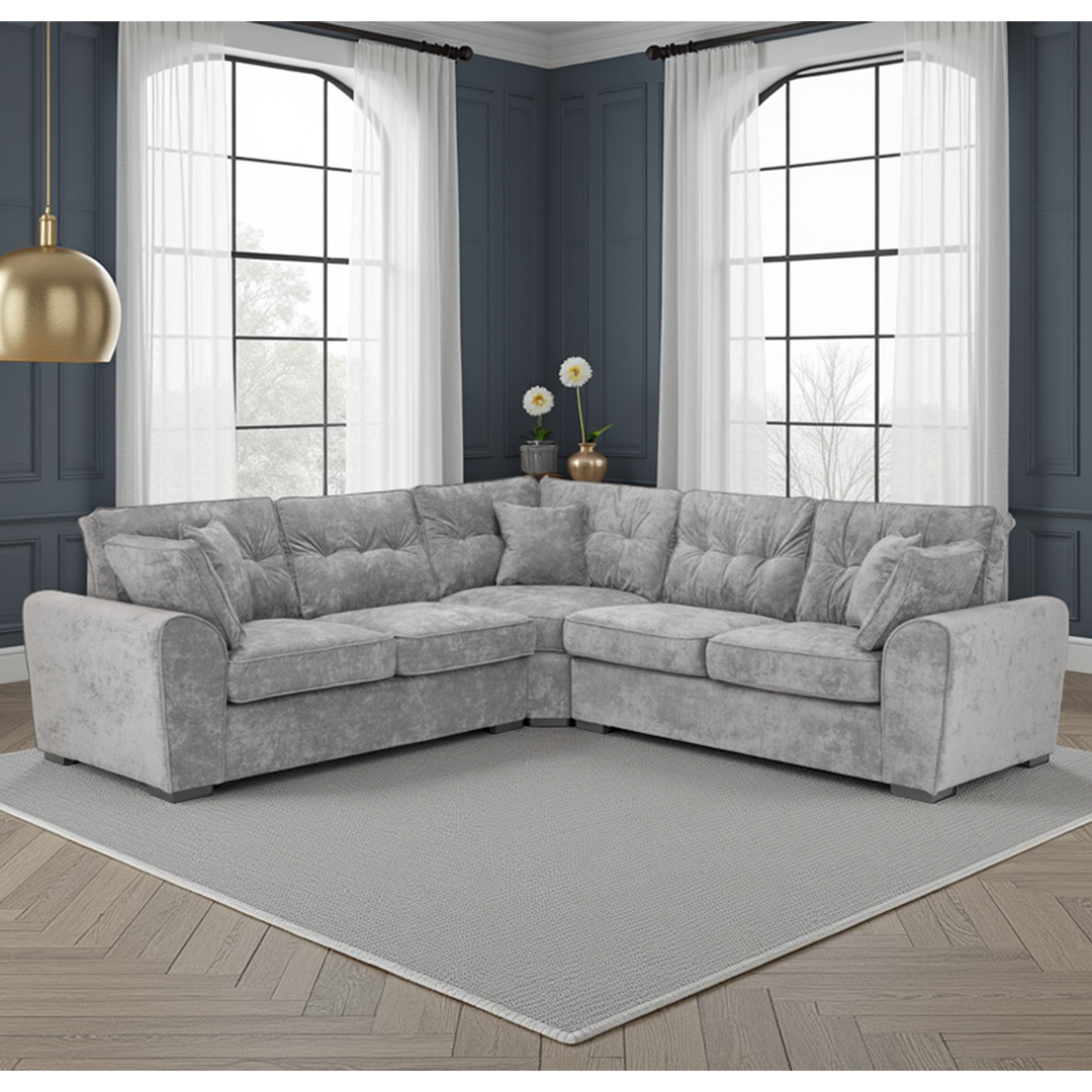 Plush Fabric Corner Sofa Large - Maxwell