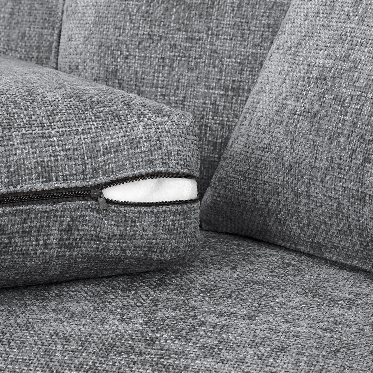 Plush Fabric Corner Sofa Large - Nebraska
