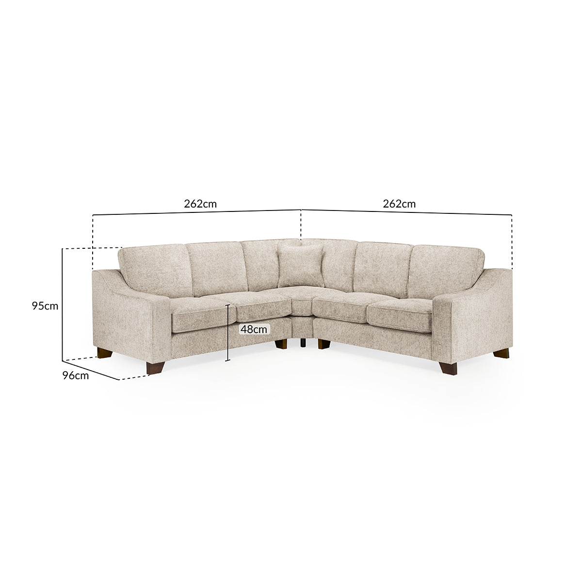 Plush Fabric Corner Sofa Large - Nebraska