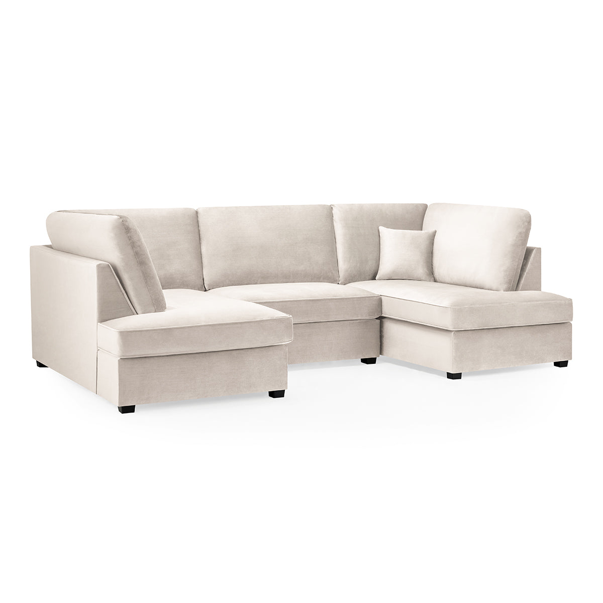 Plush Fabric Corner Sofa in U Shape - Carnaby