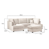 Plush Fabric Corner Sofa in U Shape - Carnaby