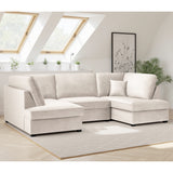 Plush Fabric Corner Sofa in U Shape - Carnaby