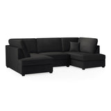 Plush Fabric Corner Sofa in U Shape - Carnaby