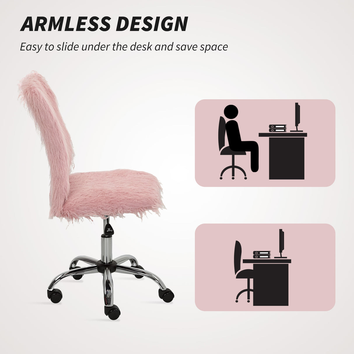 Plush Fabric Home And Office Chair 43cm Wide - Velmora