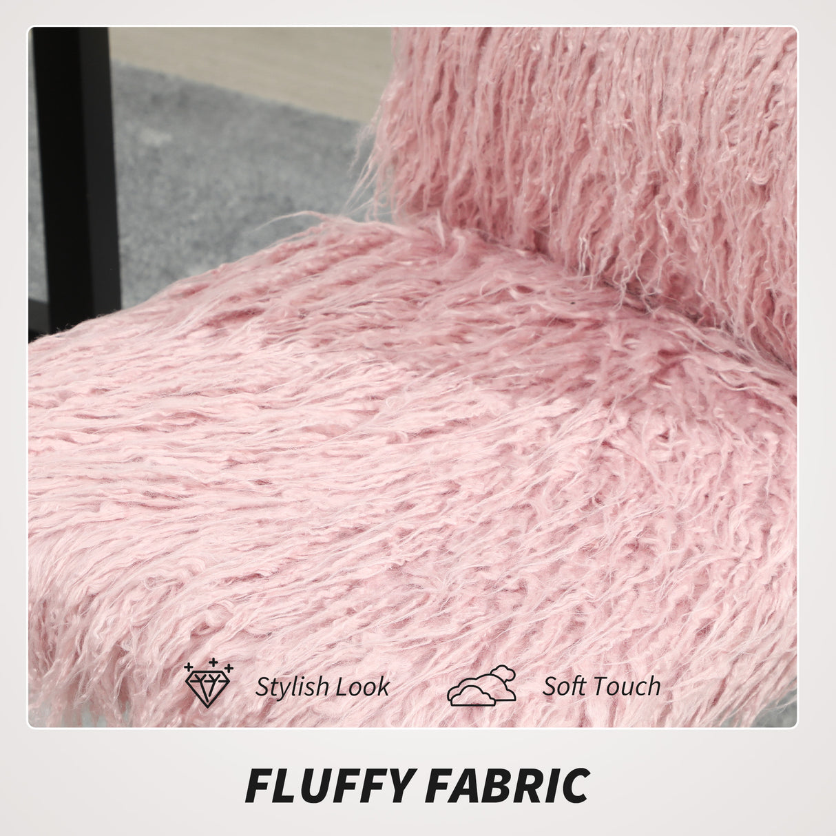 Plush Fabric Home And Office Chair 43cm Wide - Velmora