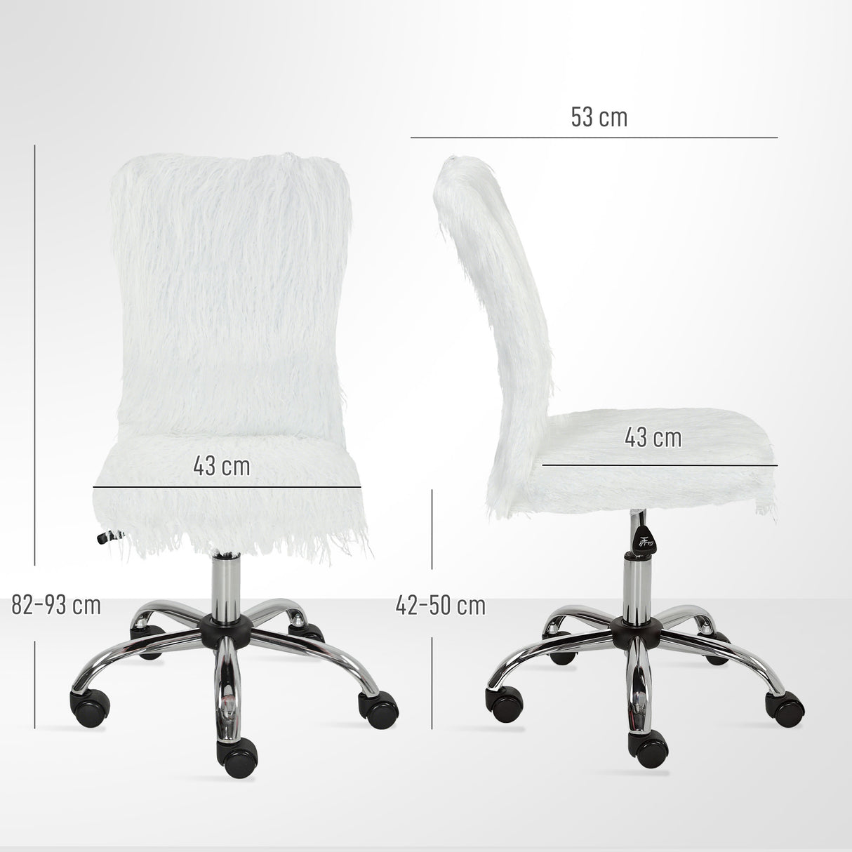 Plush Fabric Home And Office Chair 43cm Wide - Velmora