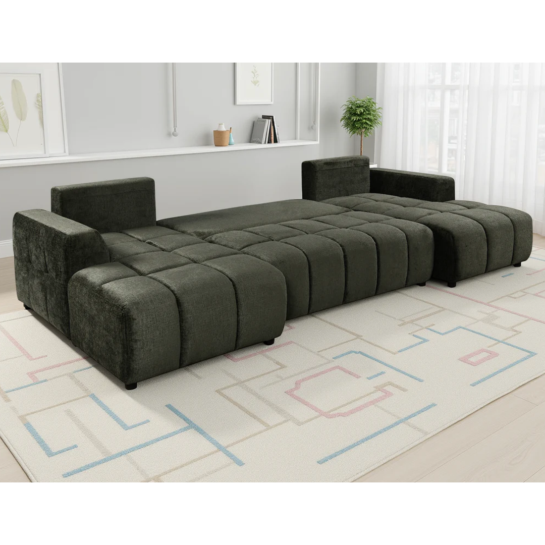Plush Fabric Luxury Sofa Bed U Shape Corner - Shanghai