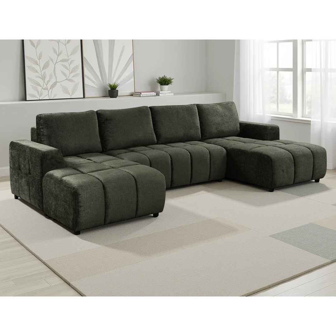 Plush Fabric Luxury Sofa Bed U Shape Corner - Shanghai