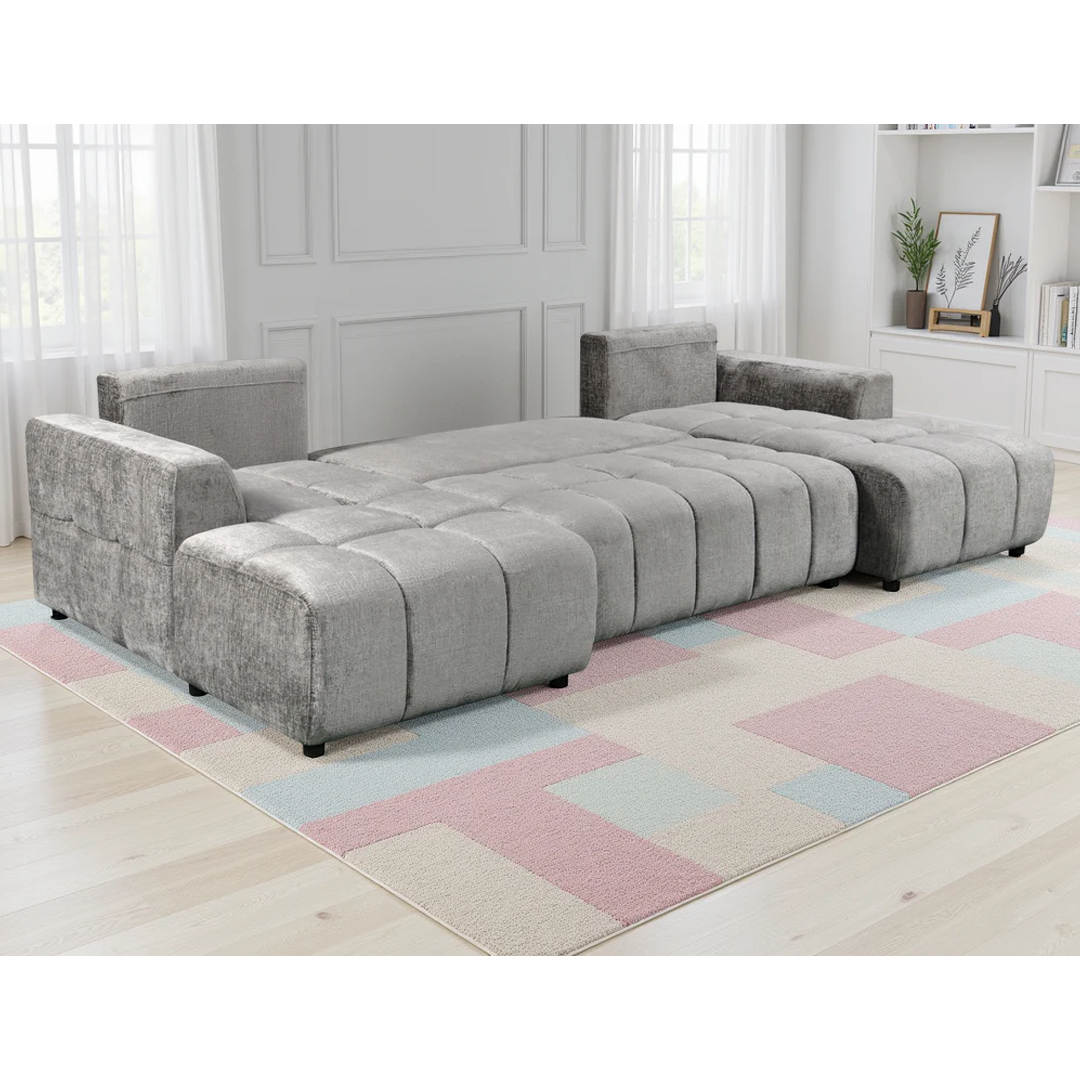 Plush Fabric Luxury Sofa Bed U Shape Corner - Shanghai