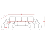 Plush Fabric Luxury Sofa Bed U Shape Corner - Shanghai