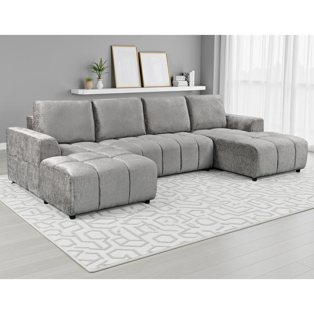 Plush Fabric Luxury Sofa Bed U Shape Corner - Shanghai
