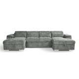 Plush Fabric Sofa Bed U Shape Corner - Alaya