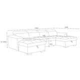 Plush Fabric Sofa Bed U Shape Corner - Alaya
