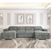 Plush Fabric Sofa Bed U Shape Corner - Alaya