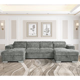 Plush Fabric Sofa Bed U Shape Corner - Alaya