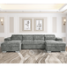 Plush Fabric Sofa Bed U Shape Corner - Alaya