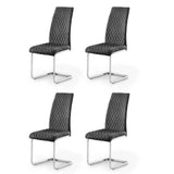 Plush Velvet Cantilever Dining Chairs in Set Of 4 - Calabria