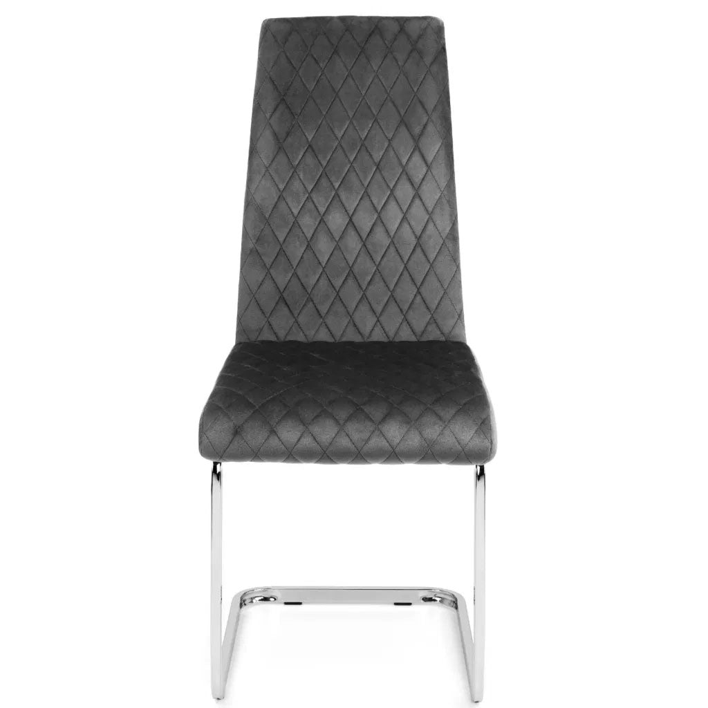 Plush Velvet Cantilever Dining Chairs in Set Of 4 - Calabria