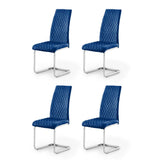 Plush Velvet Cantilever Dining Chairs in Set Of 4 - Calabria