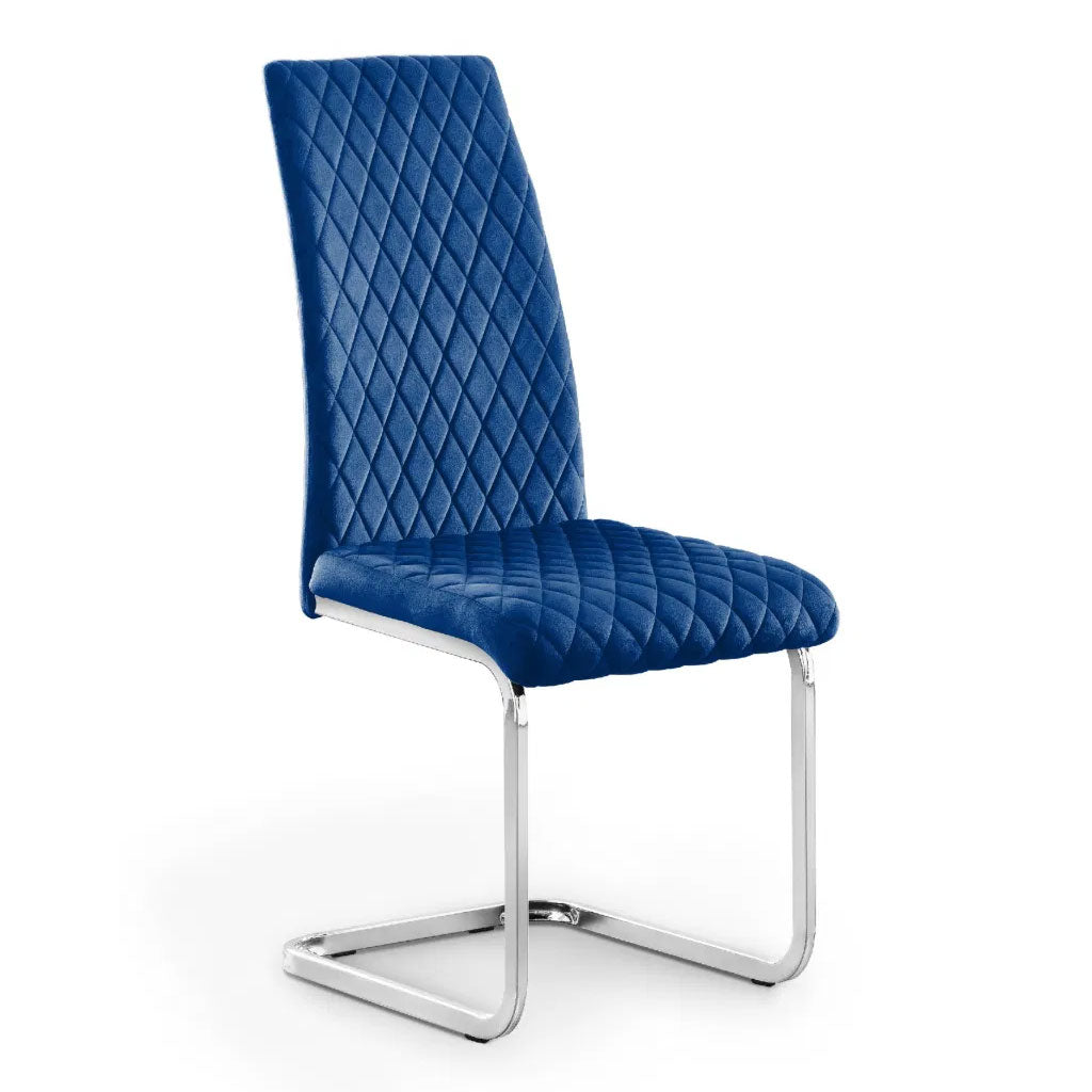 Plush Velvet Cantilever Dining Chairs in Set Of 4 - Calabria