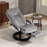 Plush Velvet Recliner Chair 68cm Wide With Footrest - Velmora