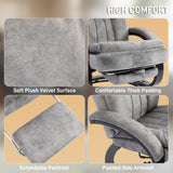Plush Velvet Recliner Chair 68cm Wide With Footrest - Velmora