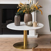 Polished Marble Coffee Table Round With Gold Base - Corby