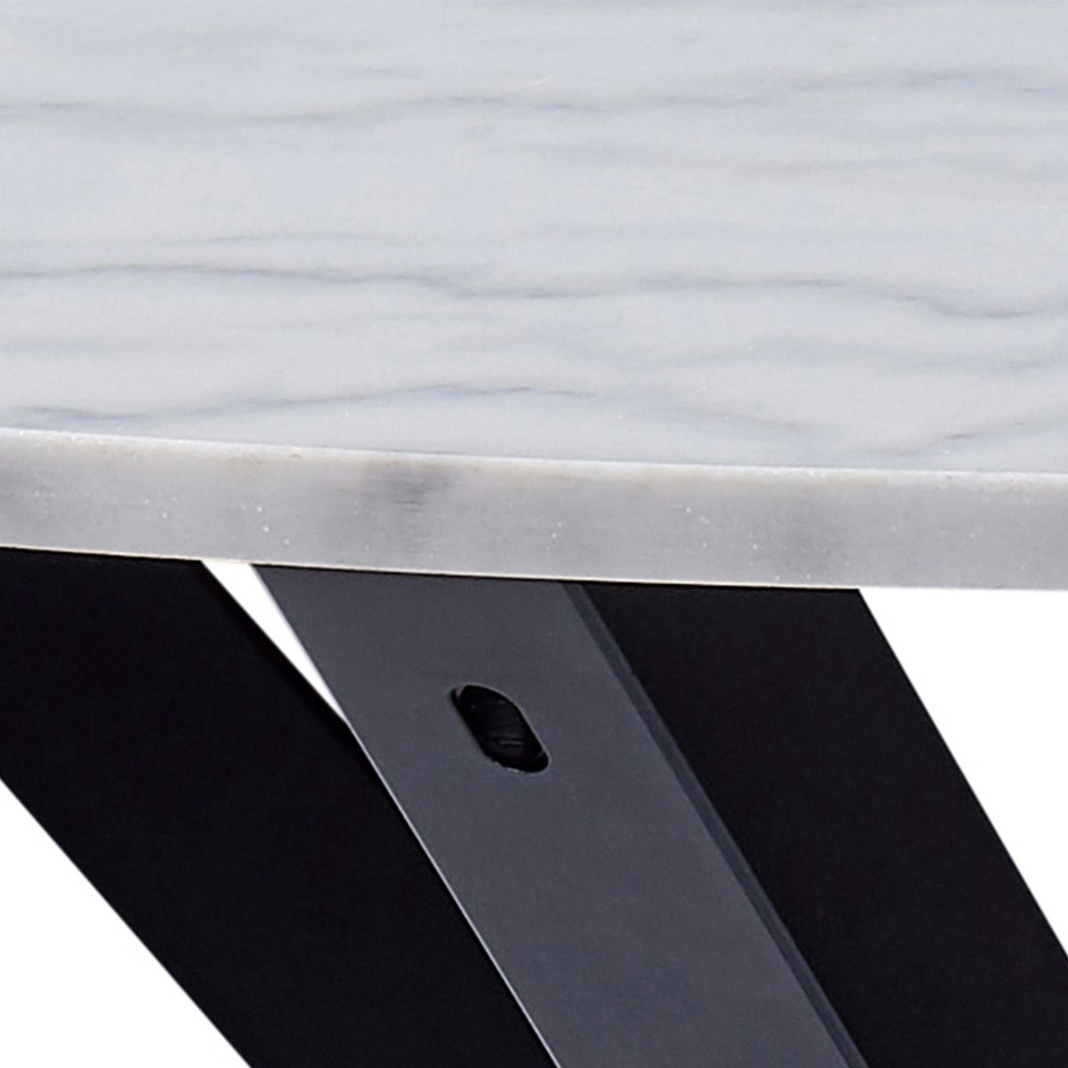 Polished Marble Dining Table for 4 People 110cm Wide Round - Heaven