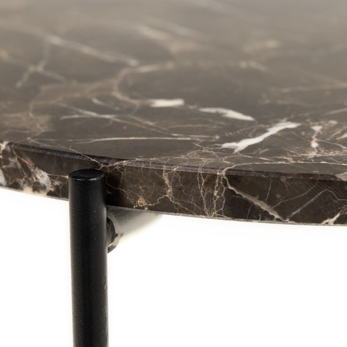 Polished Marble Stone Side Table Round Small - Avila