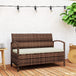 Poly Rattan 2 Seater Garden Bench with Cushion And 125L Storage - Velmora