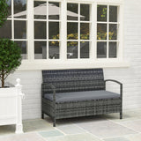 Poly Rattan 2 Seater Garden Bench with Cushion And 125L Storage - Velmora