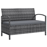 Poly Rattan 2 Seater Garden Bench with Cushion And 125L Storage - Velmora