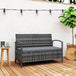 Poly Rattan 2 Seater Garden Bench with Cushion And 125L Storage - Velmora