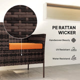 Poly Rattan 2 Seater Garden Chair With Middle Table - Velmora