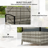 Poly Rattan 125L Storage 2 Seater Garden Bench - Velmora
