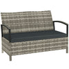 Poly Rattan 125L Storage 2 Seater Garden Bench - Velmora
