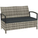 Poly Rattan 125L Storage 2 Seater Garden Bench - Velmora
