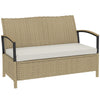 Poly Rattan 125L Storage 2 Seater Garden Bench - Velmora