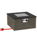 Poly Rattan 13 KW Smokeless Propane Gas Square Garden Fire Pit With Lid - Velmora