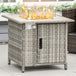 Poly Rattan 14.5 KW Gas Fire Pit Table With Rain Cover - Velmora